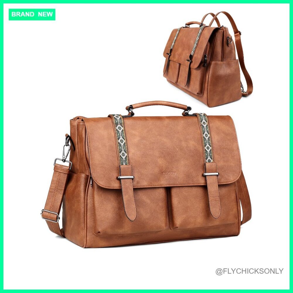 Large Leather Satchel Backpack, Convertible Messenger Bag with Laptop